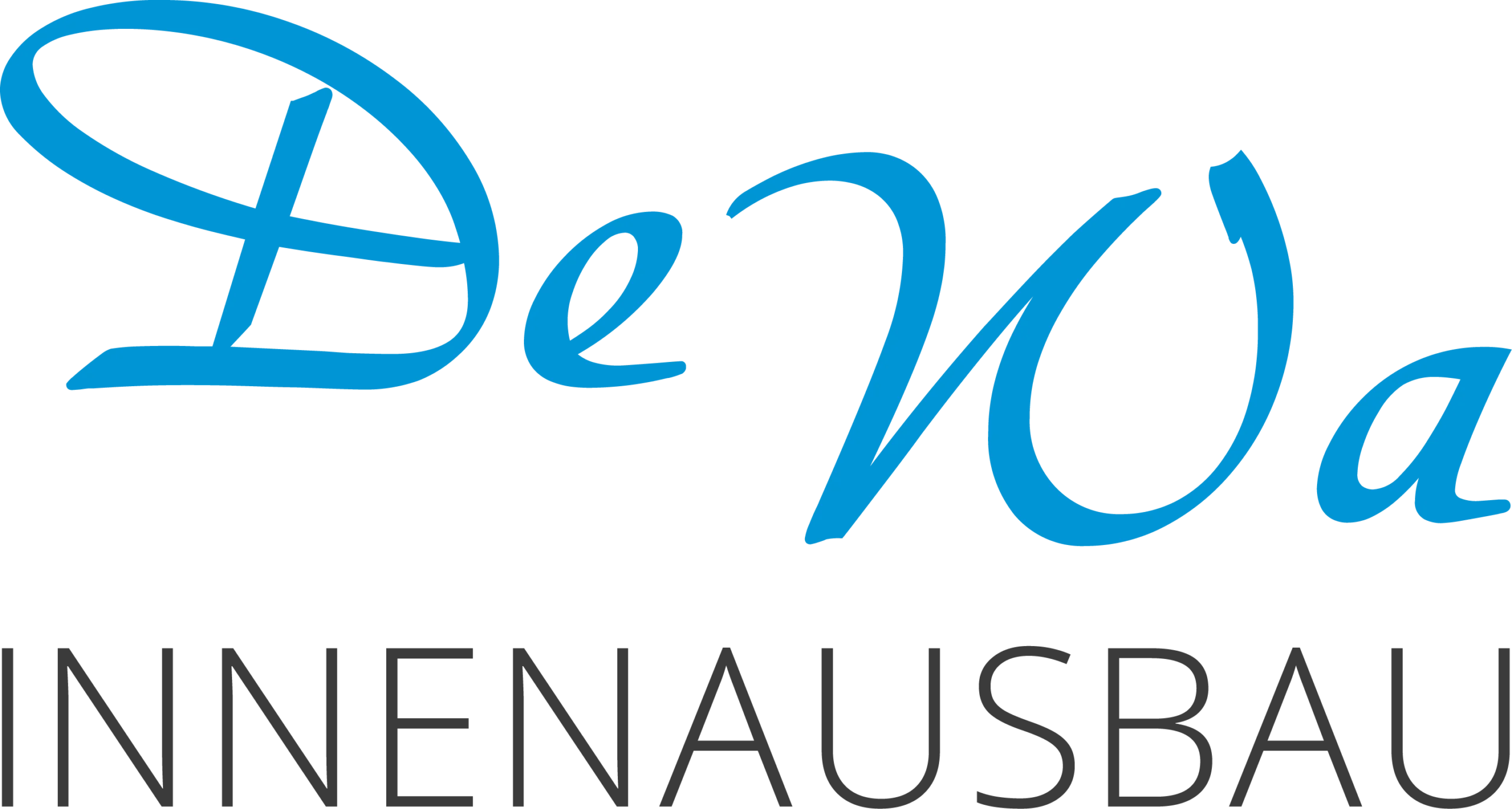 Logo von Dewa Innenausbau mit blauer und grauer Schrift auf weißem Hintergrund